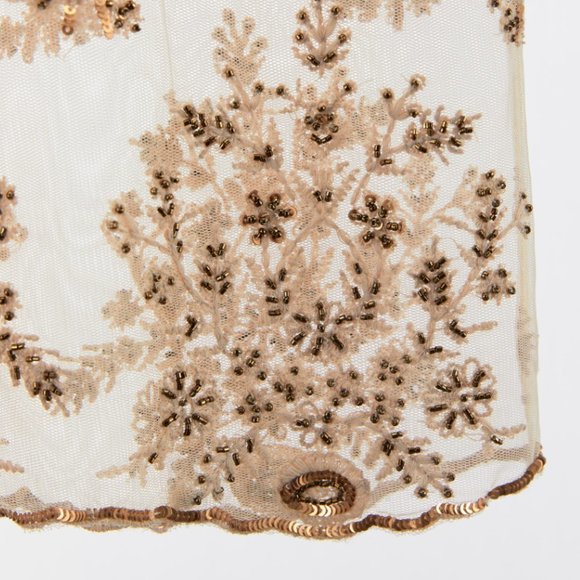 ZARA LIMITED EDITION LINGERIE COLLECTION SHEER EMBELLISED BORDUURSELS TOP BLOUSE - Picture 4 of 16